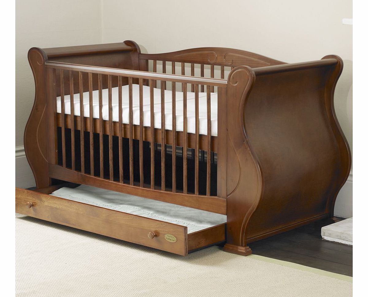 Louis Walnut Sleigh Cot