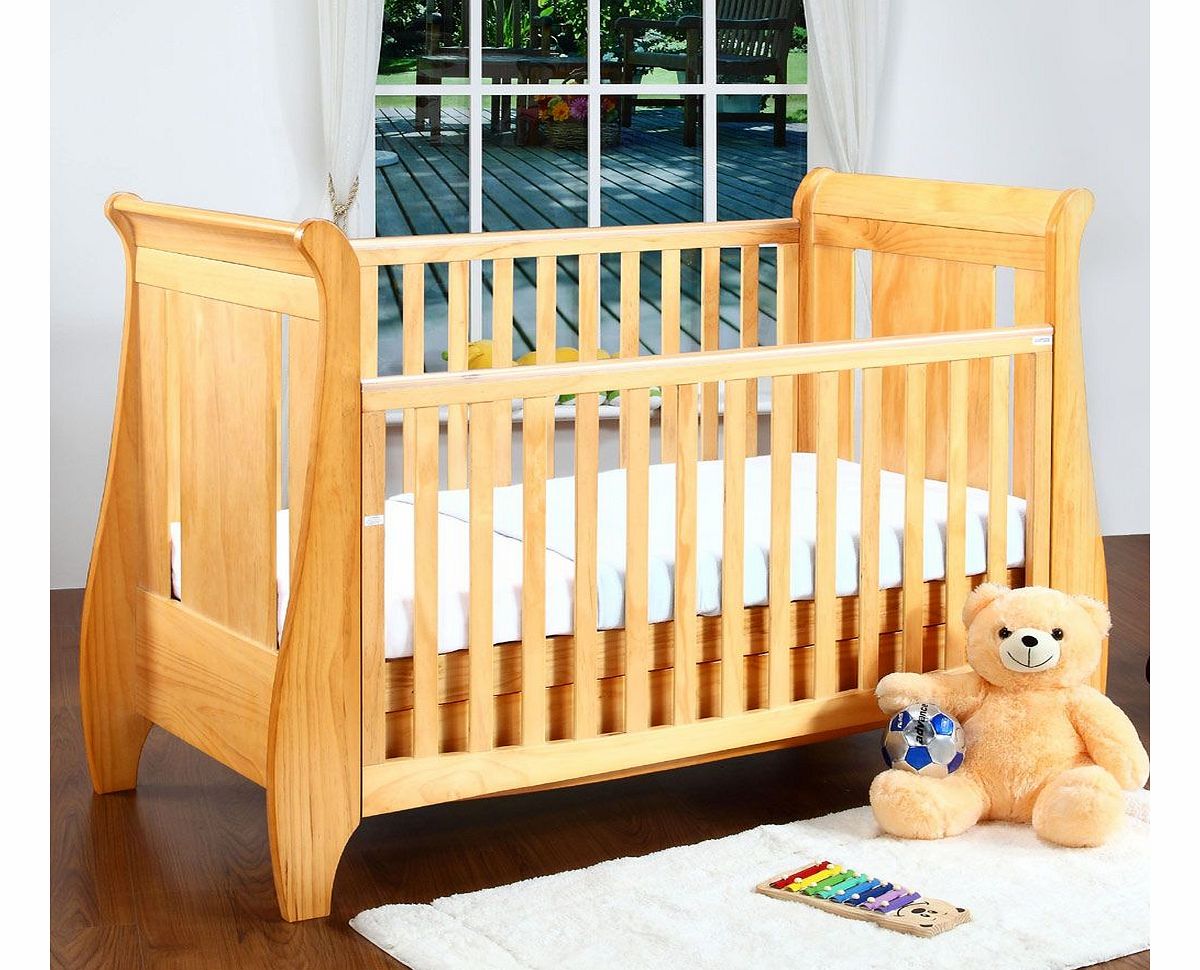 Lucas Oak Sleigh Cot