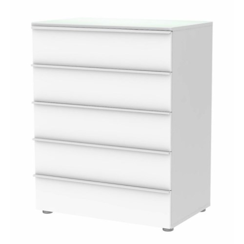 Billi Fierce White High Gloss 5 Drawer Chest