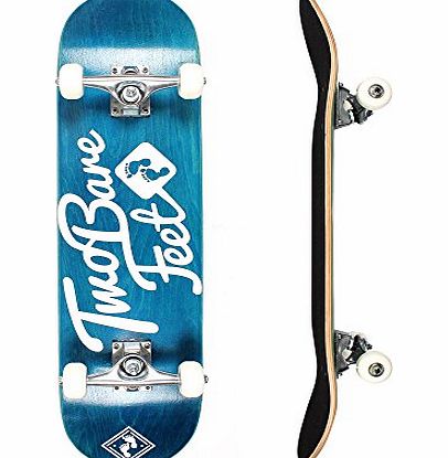 TBF Double Kick Complete Skateboard Cruiser 31`` x 8`` Concave Deck (Blue)