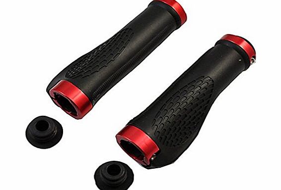 Ukamshop TM)2pcs New Locking Bmx Mtb Mountain Bike Cycle Bicycle Handle Bar Grips Red