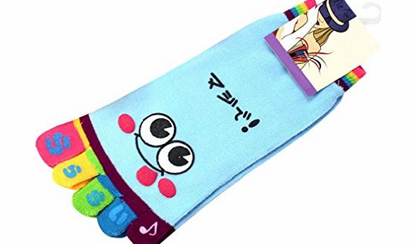 TM)Fashion Lady Womens Girls Smile Five Fingers Trainer Toe Ankle Sport Socks (Grey)