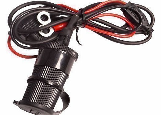 12v DC Motorcycle Waterproof Hard-Wire Socket Accessory with 1 Metre Loom