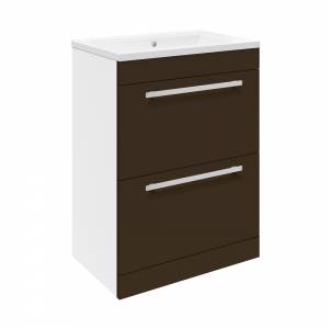 Design Ebony Brown 600 Floor Standing Vanity Unit