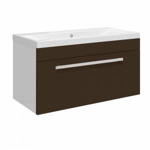 Design Ebony Brown 800 Wall Mounted Vanity Unit