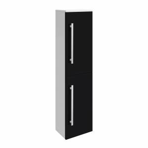 Ultra Design High Gloss Black Tall Wall Mounted Cupboard