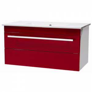 High Gloss Red 800mm Wall Mounted Basin