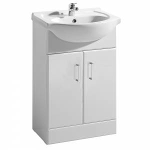 High Gloss White Beaufort 550 Basin & Cabinet