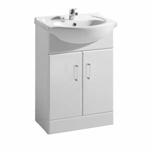 High Gloss White Beaufort 650 Basin & Cabinet