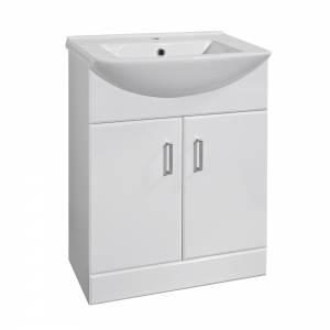 High Gloss White Marvel 650 Basin & Cabinet