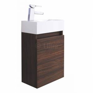 Zone Compact Walnut Wall Hung Vanity Unit