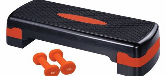 Incl. 2 Vinyl Dumbbells Aerobic Step - Red