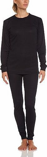 Ultrasport Womens Thermal Underwear Set - Black, Medium