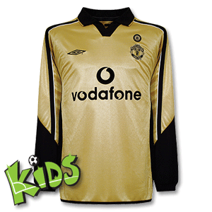 01-02 Man Utd Centenary L/S Shirt - Gold - Boys - Players