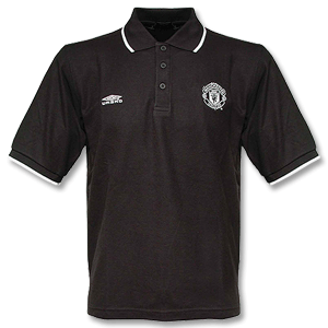 01-02 Man Utd Pique Polo BLK (Players)