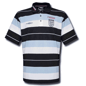 02-03 England Hooped Pique polo - sky