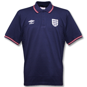 03-04 England Retro Polo - navy