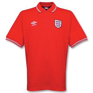 03-04 England Retro Polo - Red/Navy