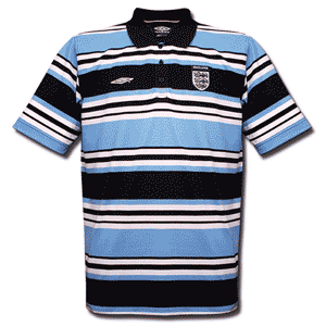 03-04 England Stripe Polo - navy/sky/white