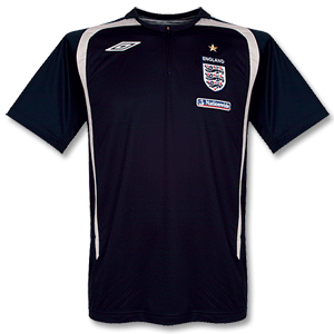 07-08 England Bench Poly Polo - Dark Navy/Light Grey