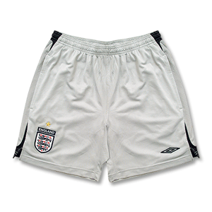 07-08 England Bench Poly Shorts - Light Grey/Dark Grey