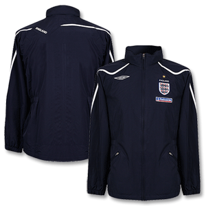 08-09 England Training Shower Jacket - Navy/White - Boys