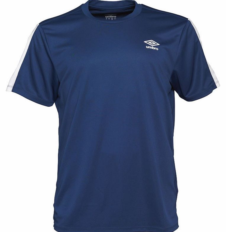 Mens Training Poly T-Shirt Blue Depths/White