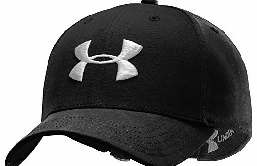 Mens Washed Curved ADJ Cap Black Black/Black/White Size:One Size