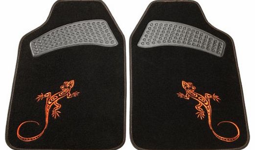 Unitec 74899 Reptilia Car Mat Set - Orange (2 Piece)