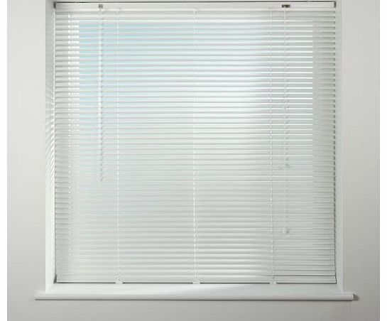 Metal 25mm Aluminium Venetian Blind, White, W105 x D160cm