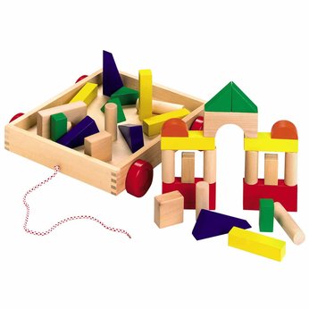 Wooden Blocks in Wagon