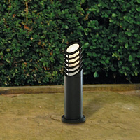 Stylish black bollard in cast aluminium. This fitting is IP44 rated. Height - 45cm Diameter - 21cmBu