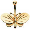 18 Carat Gold Butterfly Navel Bar