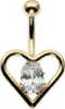 18 Carat Gold Heartbeat Navel Bar