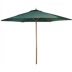 Unbranded 2.75m Hardwood Canvas Parasol - Green