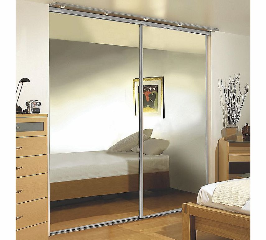 2 stylish Mirror Panel Sliding Wardrobe Doors, complete with rollers and silver effect frame. Ready assembled to fit onto supplied matching trackset. Features: Pre-Assembled for Easy Installation; 10 Year Manufacturers Guarantee; Lightweight and Smoo