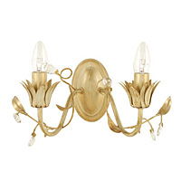 Beautiful and elegant wall light fitting in a cream and gold finish with leaf decoration complete wi