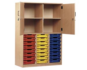 Unbranded 24 tray storage with half doors