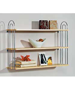 3 Shelf Beech With Chrome Brackets