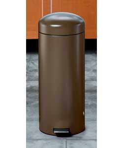 Brabantia 30 litre Olive Brown Retro; look Pedal Bin. Removable plastic inner bucket. Unique hinge