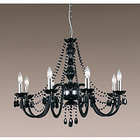 Italian elegant black chandelier manufactured in the distinctive Marie Therese style with barley twi