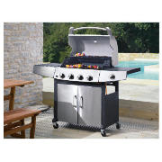 Unbranded 4 Burner Gas BBQ with side burner