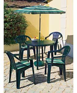 4 Seater Green Resin Patio Set