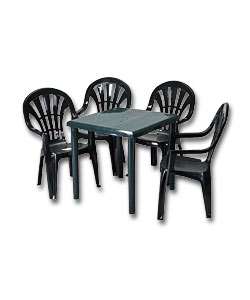 5 Piece Green Patio Set