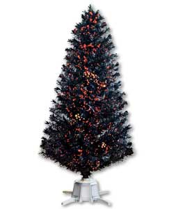 1.5m black fibre optic tree with multi-coloured fibre optics.Silver base.12V low-voltage BS