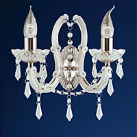 Elegant chrome finish wall chandelier light designed and manufactured in the distinctive Marie There