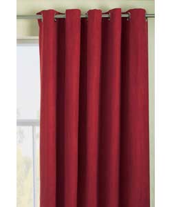 66 x 90in Pair of Lined Suedette Curtains - Red