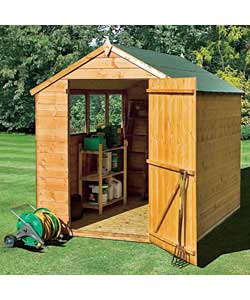 6x8 ft Wooden Shiplap Shed with Wide Door