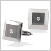 9 Carat White Gold Square 0.50 Carat Diamond Cufflinks