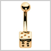 9 Ct Gold Dice Navel Bar